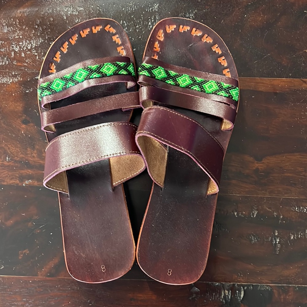 Mexican sandals slides Ladies size 8 NEW woven strap